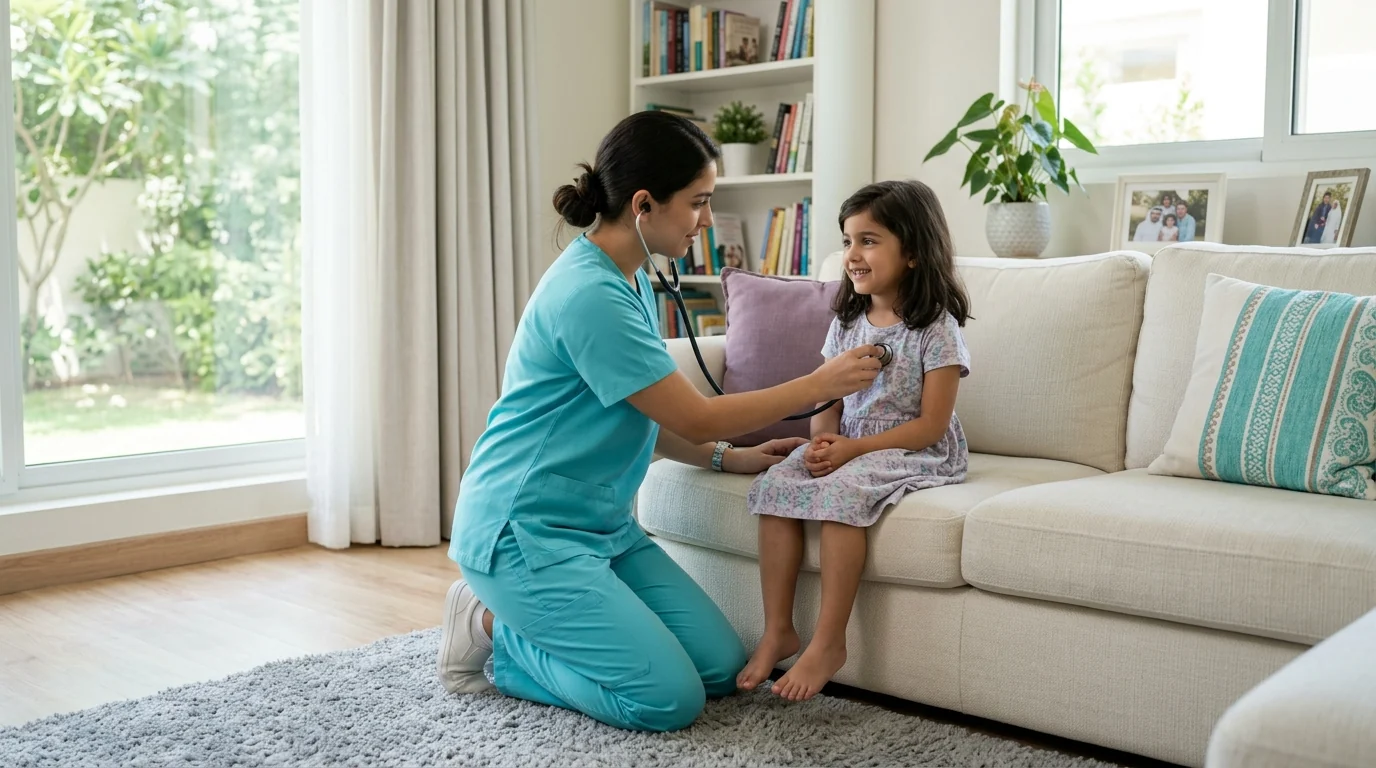 A BAYTI paediatric nurse checking on a child at home
